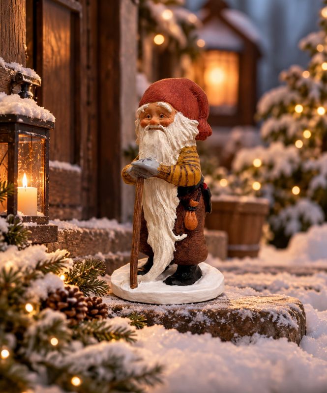 Midthun-nisse med vandrestav